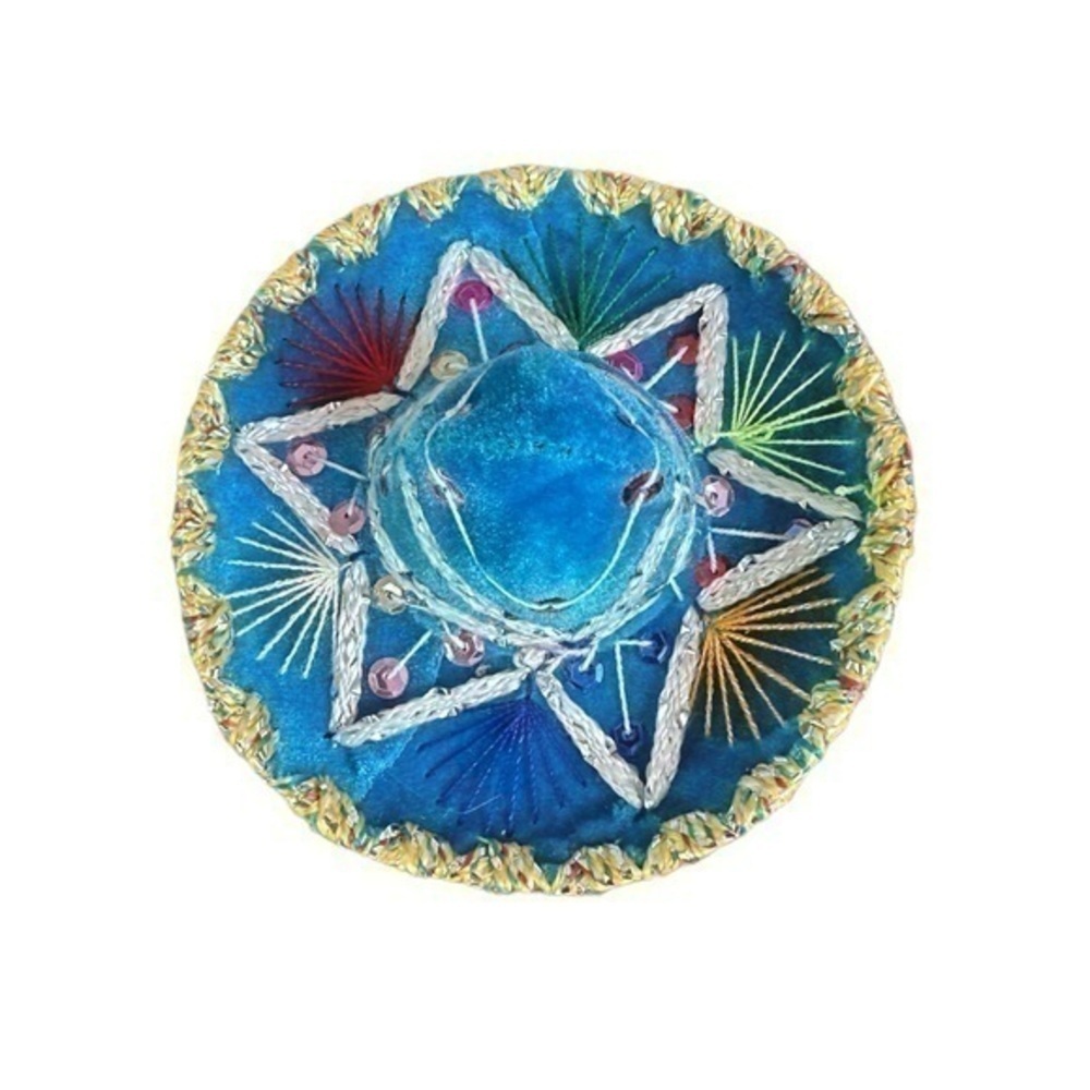 Vintage Handmade Mexican Sombrero - 6” Diameter - MINT CONDITION